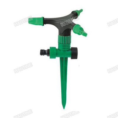 GT2105O PLASTIC ADJUSTABLE 3-ARM SPRINKLER WITH PLASTIC 2-WAY SPIKE