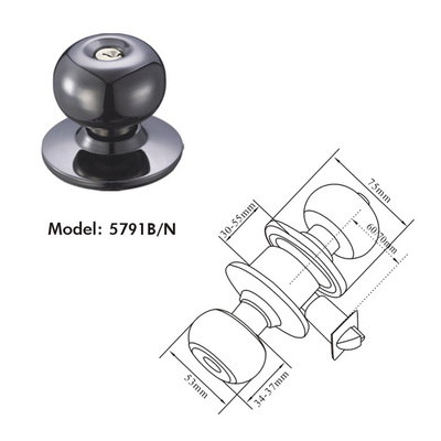 HW2512B DOOR LOCKS W/ROUND HANDLE
