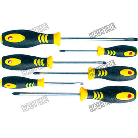 SD3002A SCREWDRIVER WITH DOUBLE COLOR RUBBER-PLASTIC HANDLE