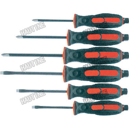 SD3007A SCREWDRIVER WITH DOUBLE COLOR RUBBER-PLASTIC HANDLE