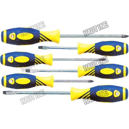SD3012A SCREWDRIVER WITH DOUBLE COLOR RUBBER-PLASTIC HANDLE