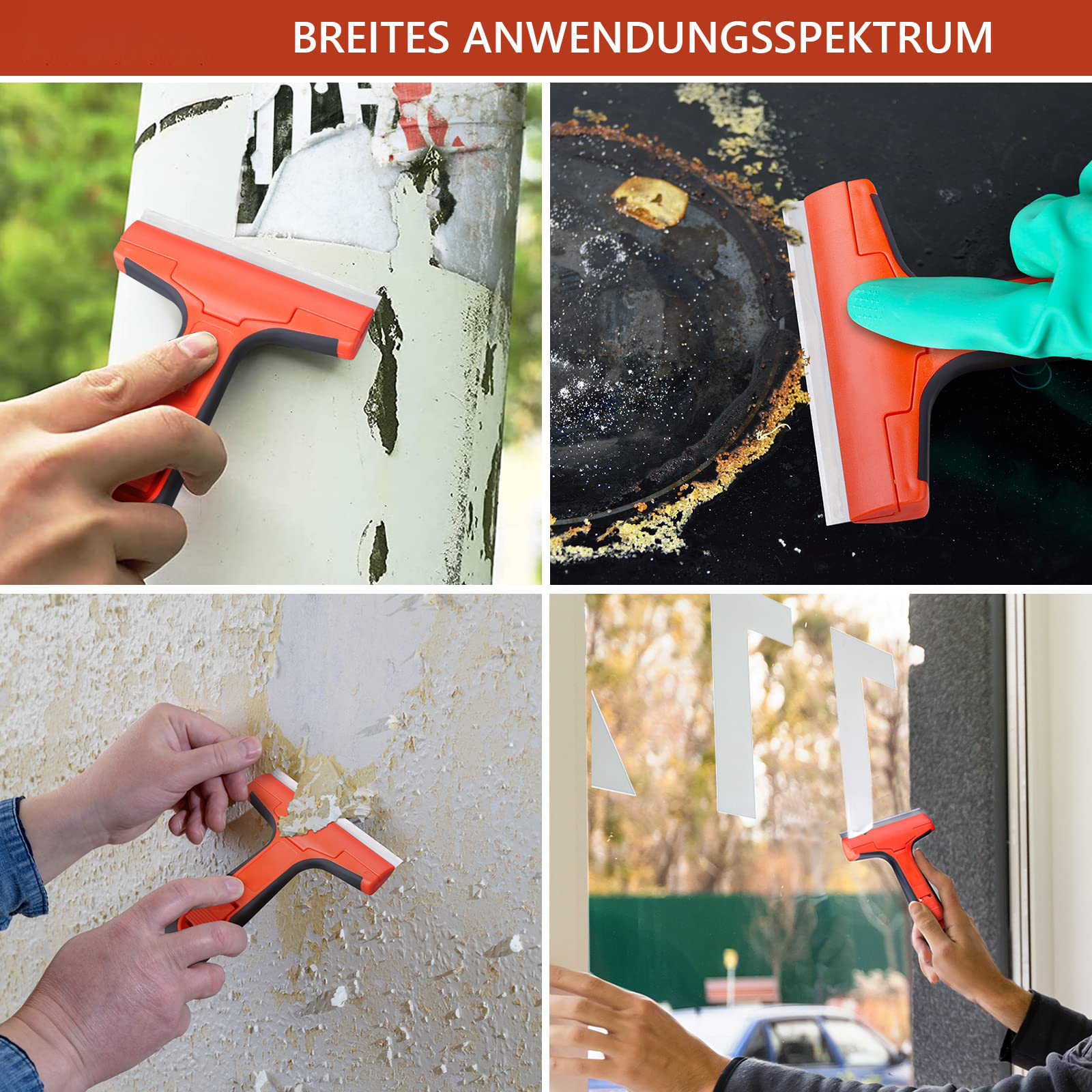 NF1448C HAUTINE CLEANING WINDOW PLASTIC SCRAPER WITH METAL BLADES