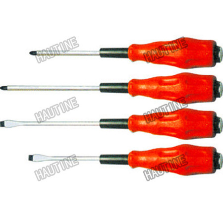SD0218A SCREWDRIVER WITH THROUGH TANG RUBBER-PLASTIC HANDLE