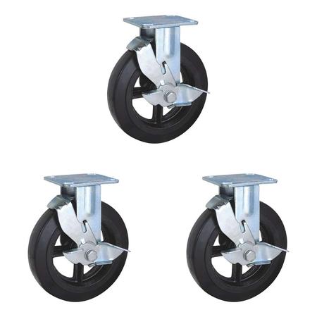 EW0091B HEAVY DUTY RIGID RUBBER WHEEL MOLD ON CAST IRON, 1081#