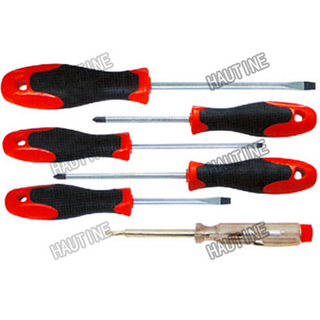 SD3027A SCREWDRIVER WITH DOUBLE COLOR RUBBER-PLASTIC HANDLE