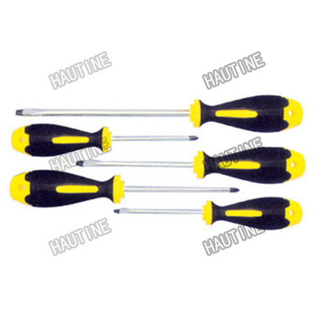 SD0056A SCREWDRIVER WITH DOUBLE COLOR RUBBER-PLASTIC HANDLE