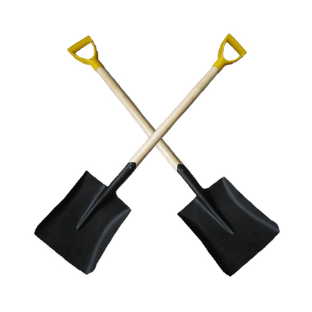 SV1852A S501D SQUARE POINT SHOVEL W/D SHAPED GRIP WOOD HANDLE, BLACK