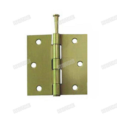 CW0133X  IRON SQUARE HINGES, BRASS PLATED, LOOSE PIN