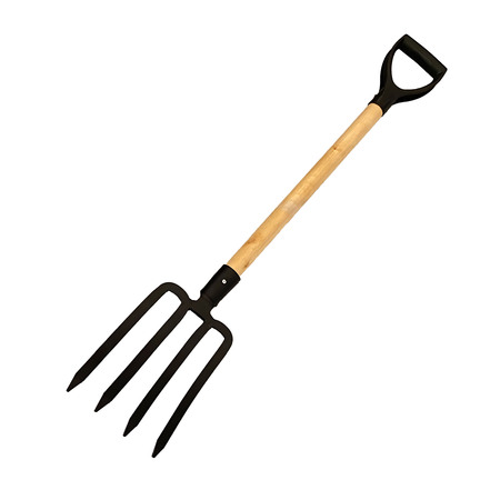 FK1813H FORK W/D SHAPED GRIP WOOD HANDLE, 4 PRONGS, F104