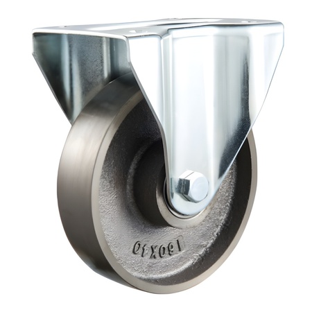 EW0088I RIGID CAST IRON CASTER W/DOUBLE BALL BEARINGS, 6931#