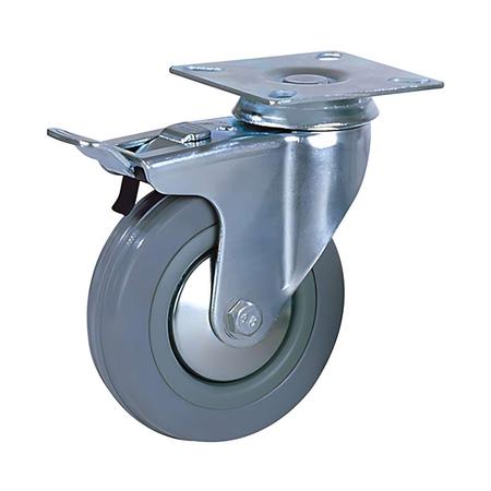 EW0089B SWIVEL GRAY RUBBER CASTER W/PP CORE, 3053#