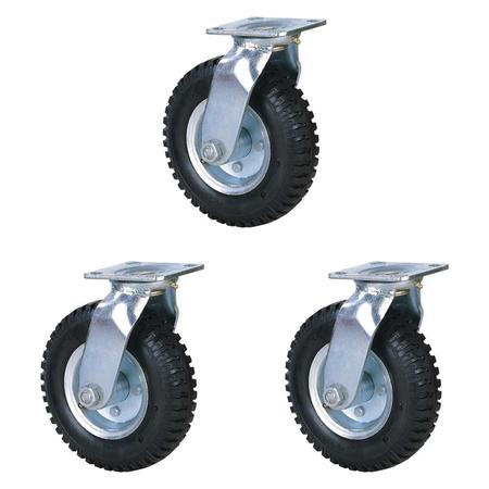 EW0092B SWIVEL CORRUGATED RUBBER CASTOR W/STEEL IRON CORE, 1122#