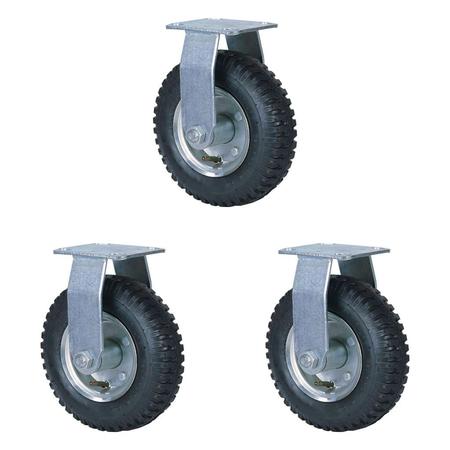 EW0093B RIGID CORRUGATED RUBBER CASTOR W/STEEL IRON CORE, 1121#