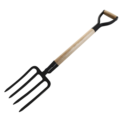 FK1813C FORK W/Y SHAPED GRIP WOOD HANDLE, 4 PRONGS, F104