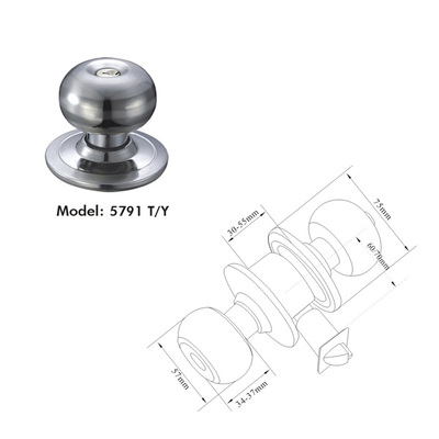 HW2512I DOOR LOCKS W/ROUND HANDLE
