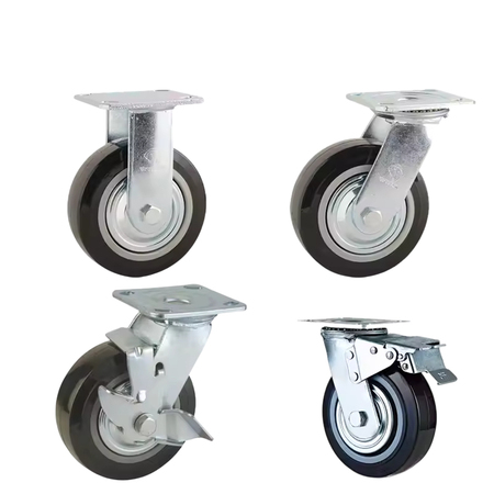 EW0083K HEAVY DUTY RIGID PU WHEEL MOLD ON CAST IRON & COVER