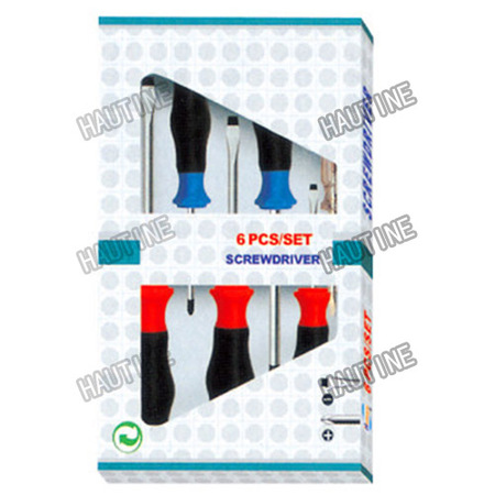 SD3017Gp SCREWDRIVER WITH DOUBLE COLOR RUBBER-PLASTIC HANDLE