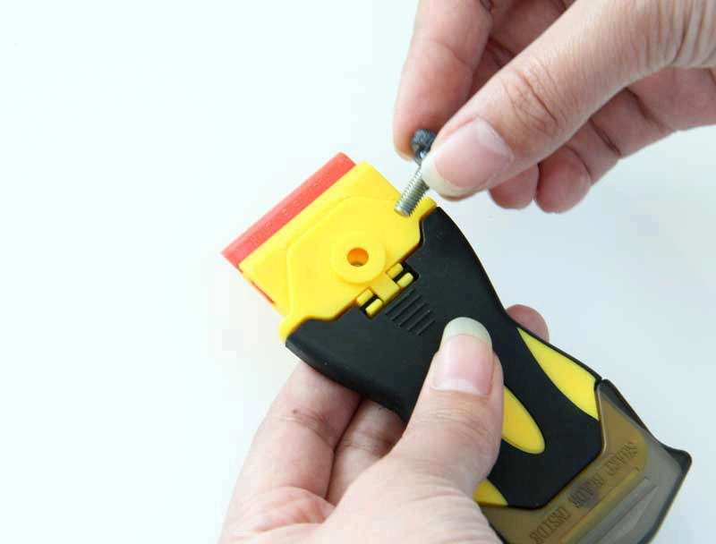 Black-Yellow Cleaning Scraper Plastic Razor Scraper with Double-Edged Plastic Blades